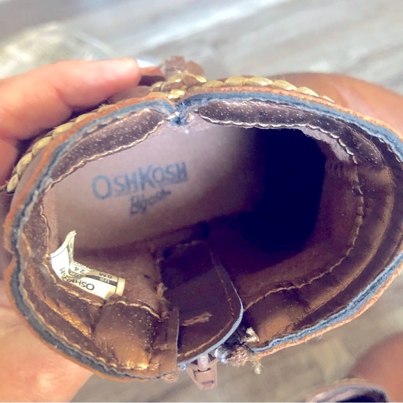 Oshkosh bgosh girls brown boho ankle boots size 8 - Picture 7 of 9